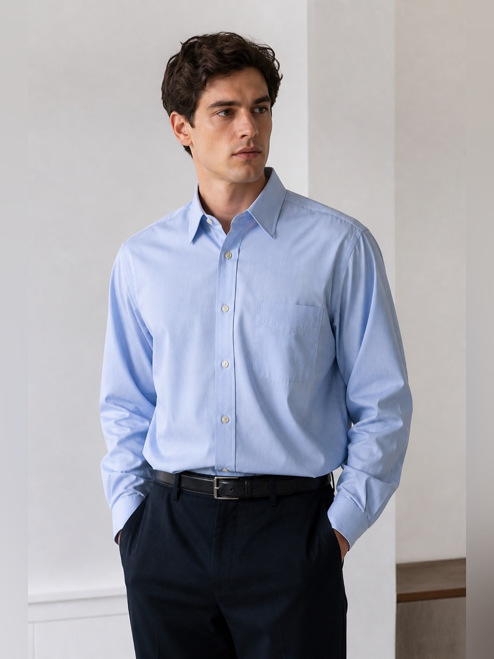 Ralph Lauren Blue Dress Shirt Mens 15 32/33 Button Down Classic Fit Cotton